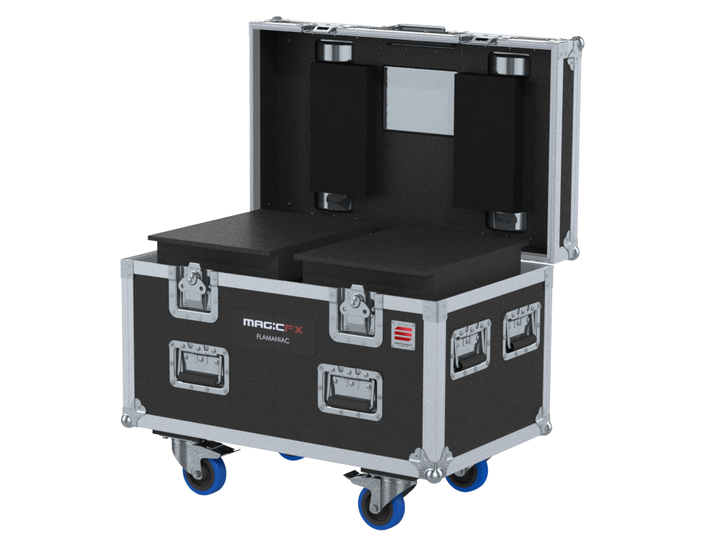 Santosom Flight case PRO, 2x Magic Fx FLAMANIAC + access.