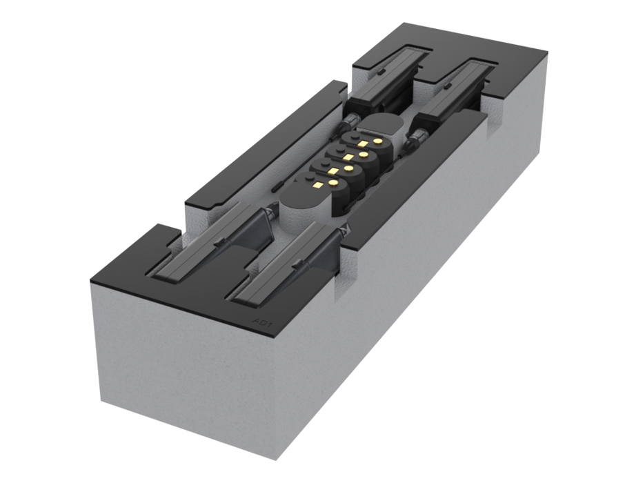 SANTOSOM Modular Foam 2U, 4x Shure AD1