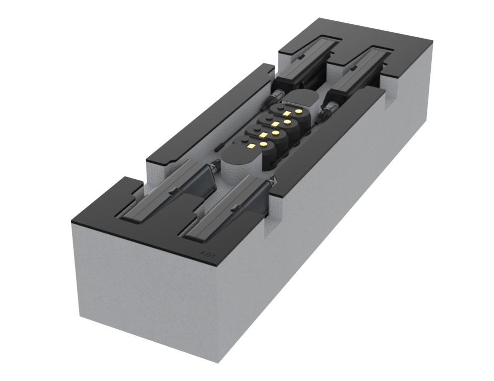 SANTOSOM Modular Foam 2U, 4x Shure AD1