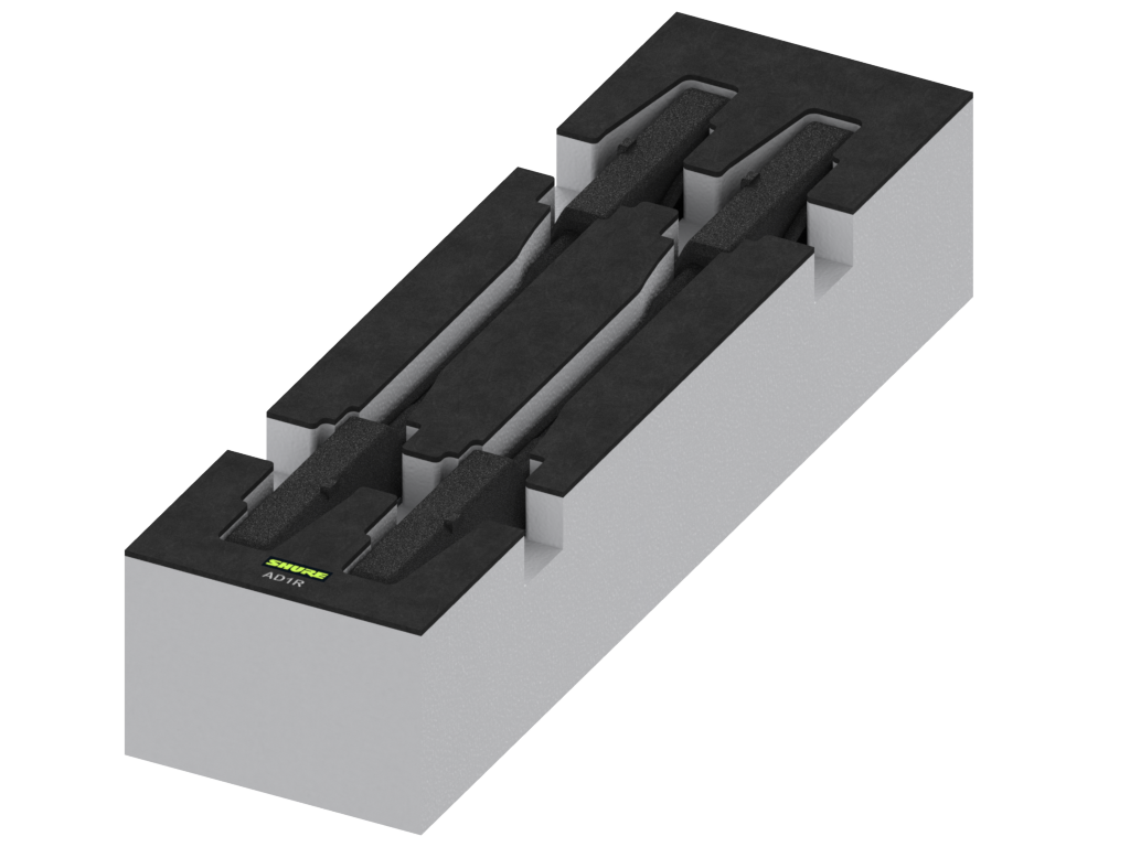 SANTOSOM Modular Foam 2U, Shure 4x AD1R