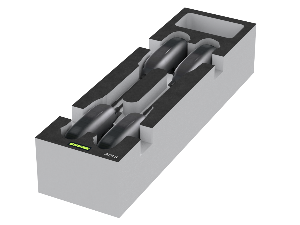 SANTOSOM Modular Foam 2U, Shure 4x AD1S