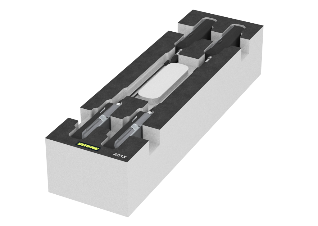 SANTOSOM Modular Foam 2U, Shure 4x ADX1