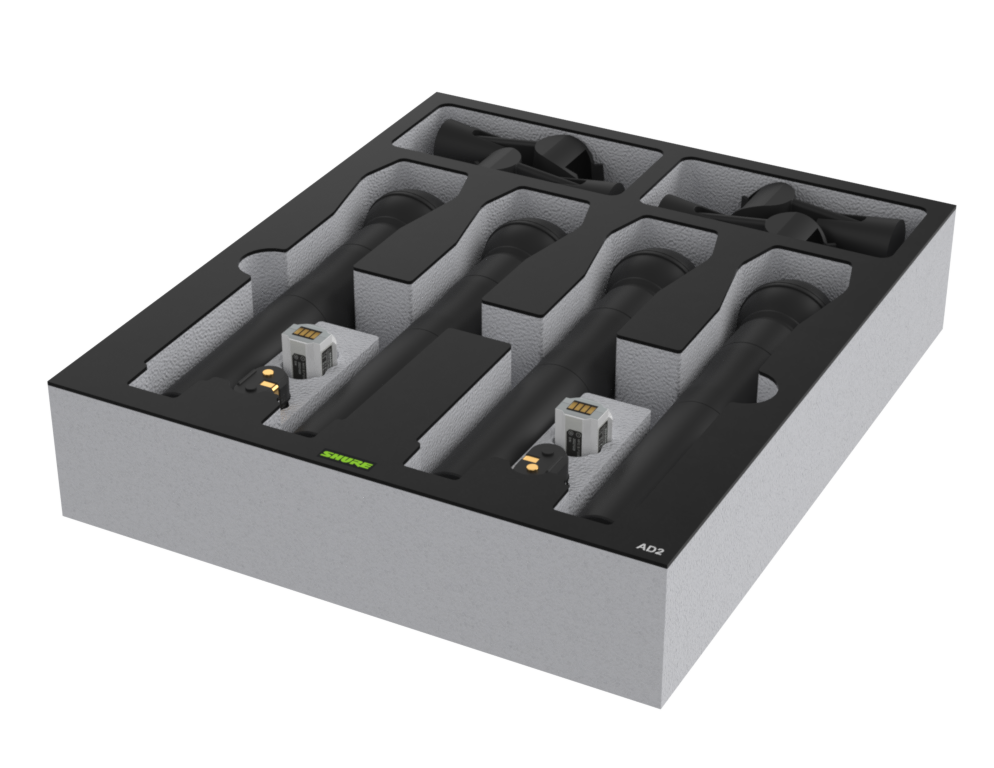 SANTOSOM Modular Foam 2U, Shure, 4x AD2