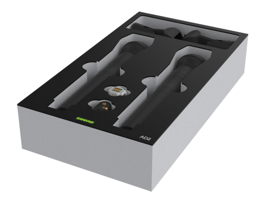 SANTOSOM   Mousse Modulaire 2U, Shure 2x AD2 + Acess.