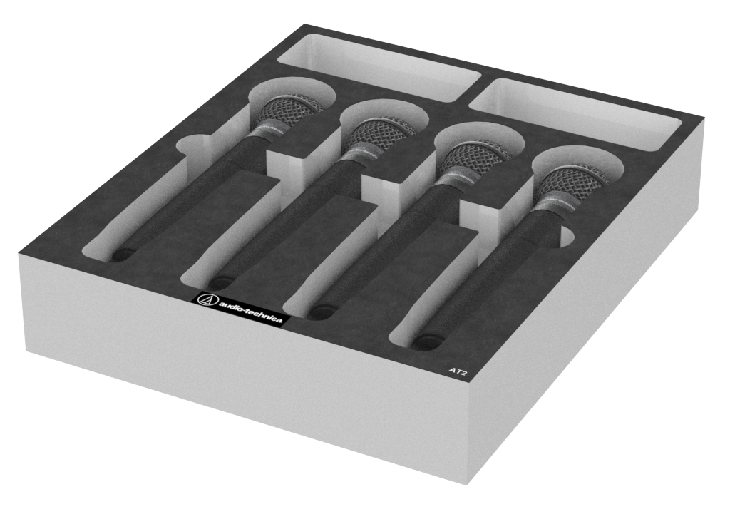 SANTOSOM Modular Foam 2U, Audio Technica 4x AT2