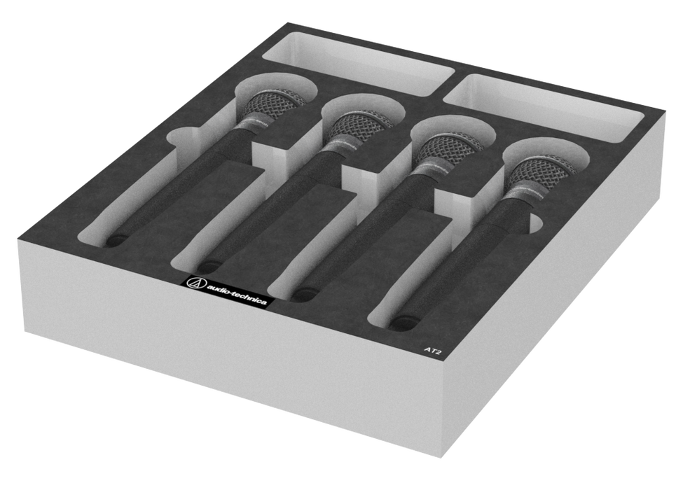 SANTOSOM Modular Foam 2U, Audio Technica 4x AT2
