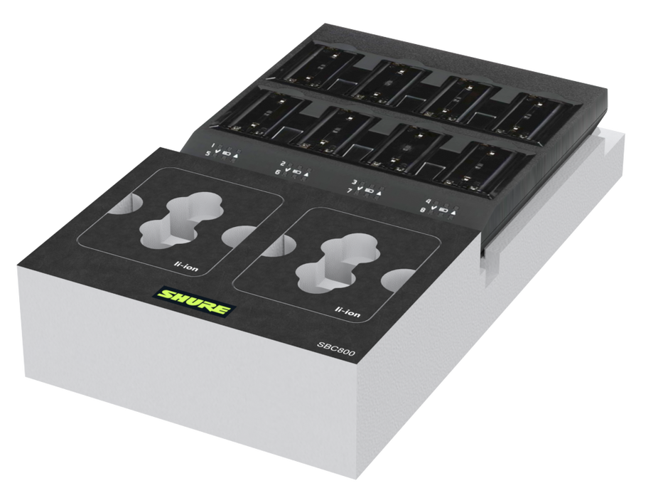 SANTOSOM Modular Foam 2U, Shure 1x Shure SBC800 + Acess.