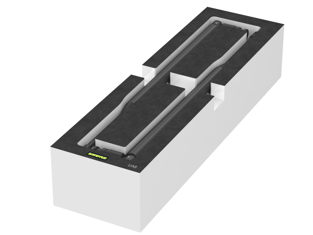 SANTOSOM Modular Foam 2U, Shure 2x UA8