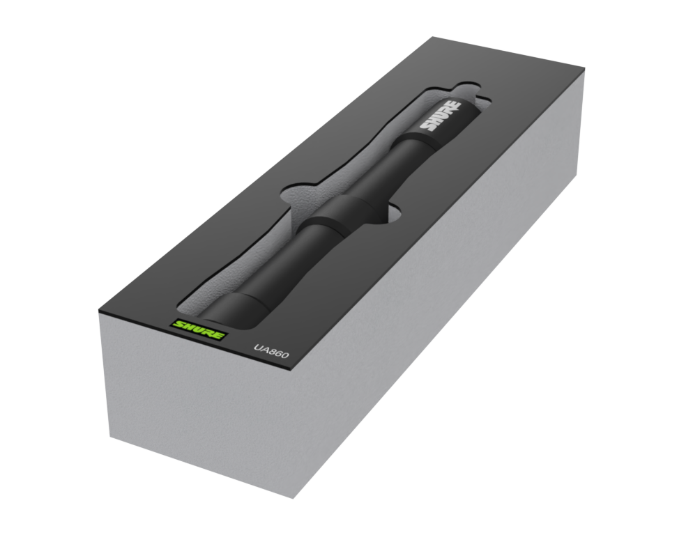 SANTOSOM Modular Foam 2U, 1x Shure UA860