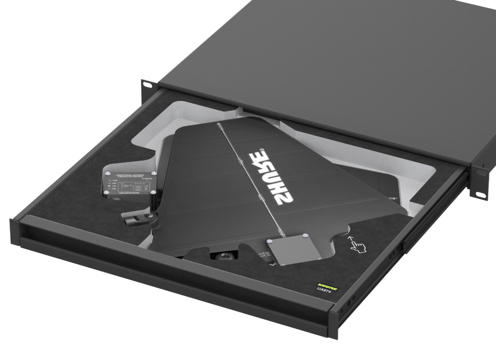 SANTOSOM Modular Foam 1U, 2x Antenna Shure UA874
