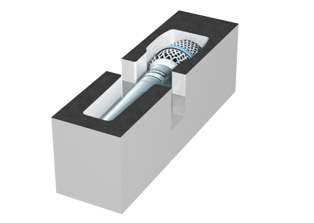SANTOSOM Modular Foam 2U, 1x Shure BETA 57A