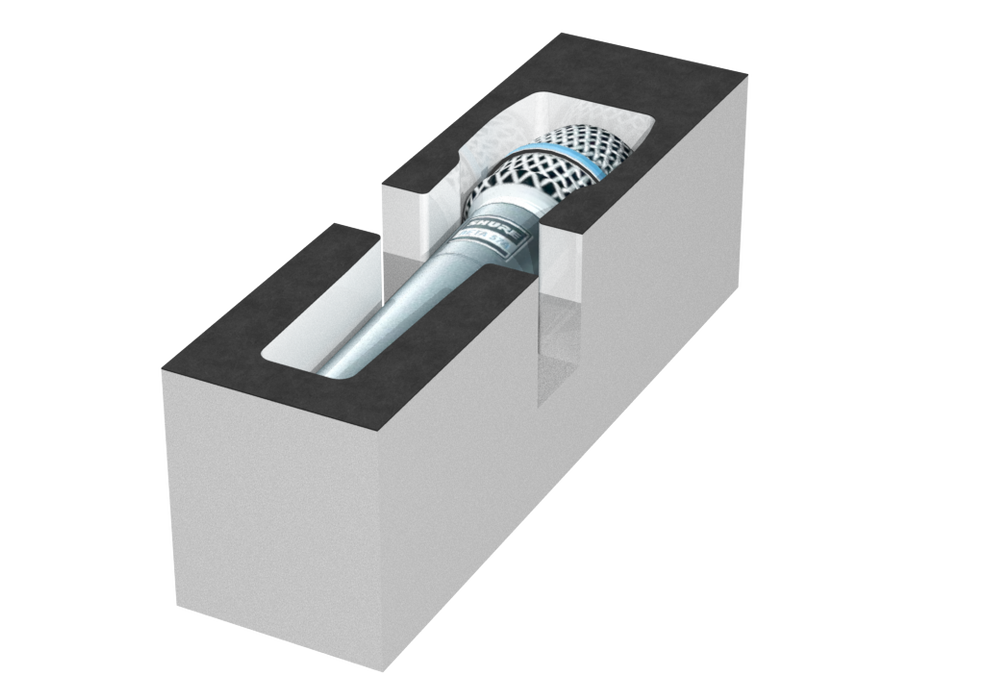 SANTOSOM Modular Foam 2U, 1x Shure BETA 57A