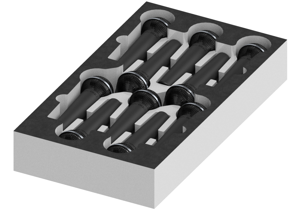 SANTOSOM Modular Foam 2U, Shure 10x SM58 (SM57)