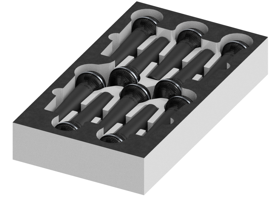 SANTOSOM Modular Foam 2U, Shure 10x SM58 (SM57)