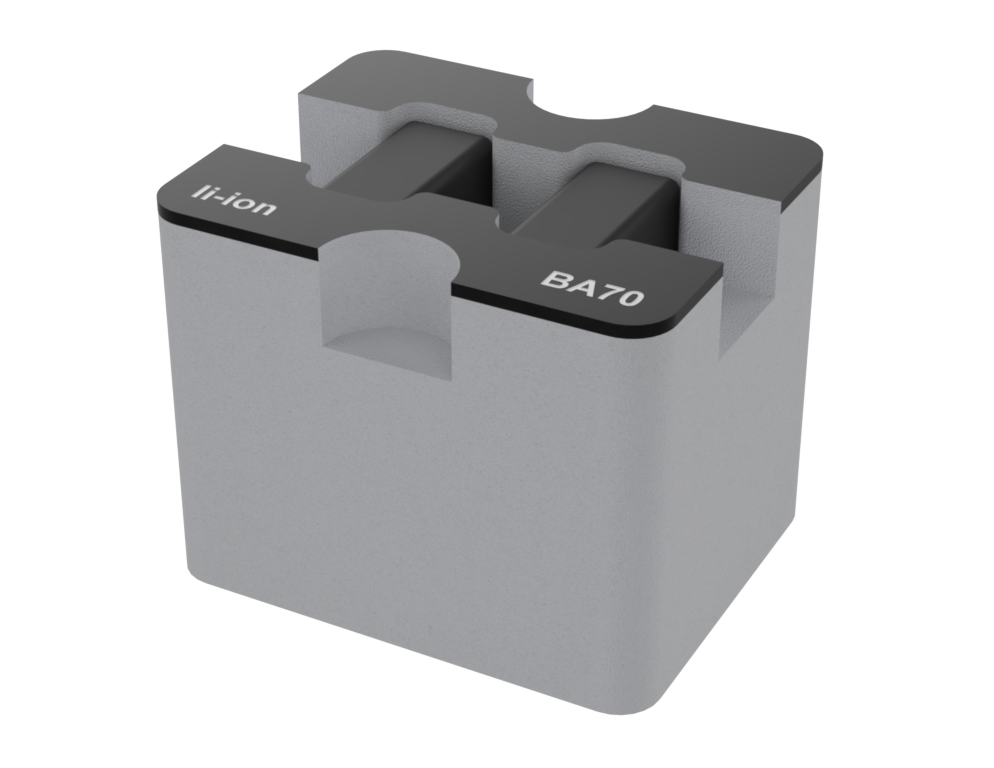 Santosom Foam Insert, Sennheiser 2x BA70 (li-ion) (8x6x6cm)