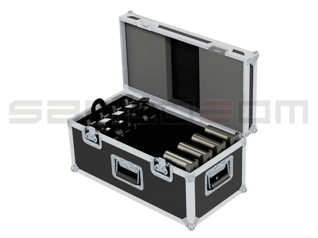 Santosom Rigging Flight case, 4x Nexo "U" Braquet for PS10 + clamps