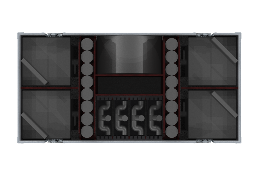 SANTOSOM Flight case PRO, 4x EXPLO SFX 12V
