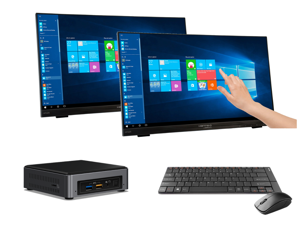 Santosom KIT INTEL NUC i3 10 M2 NVME DDR4 + 2 x Touch FHD