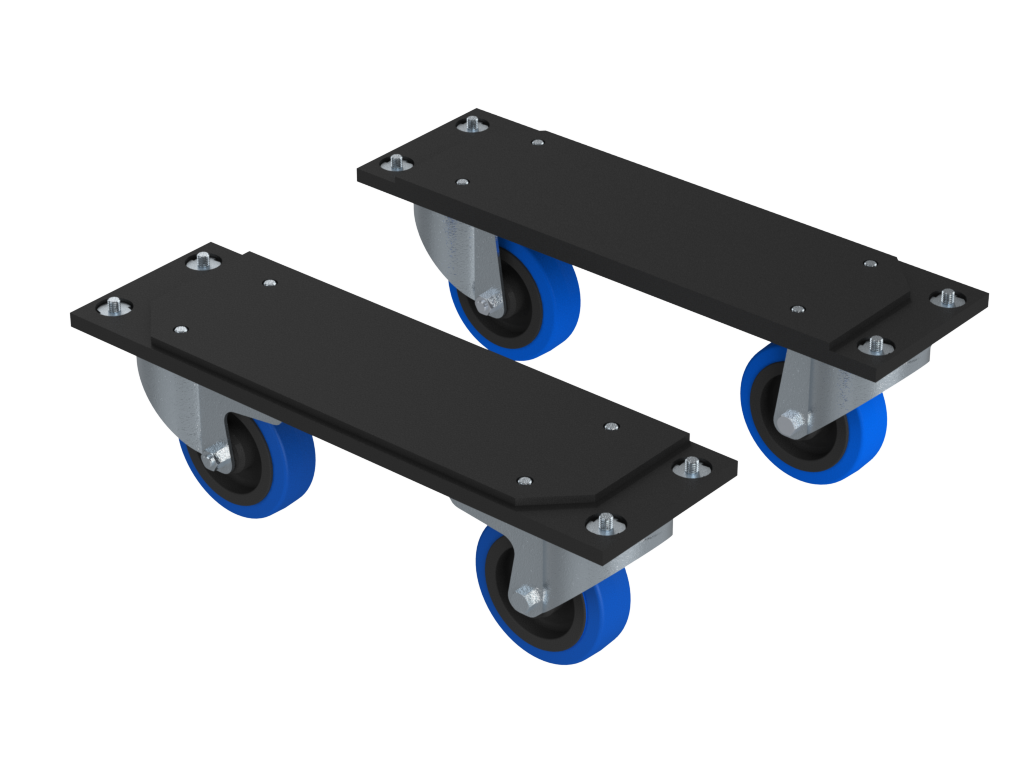 Santosom Kit 2 wheel Support + 4 Wheels 100mm (2 With Brake)