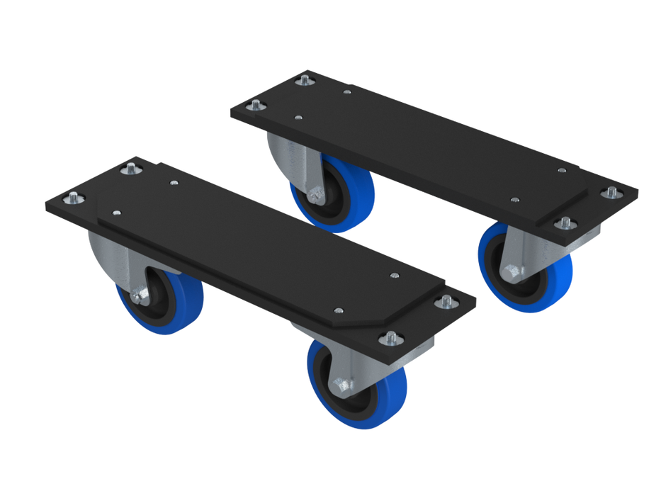 Santosom Kit 2 wheel Support + 4 Wheels 100mm (2 With Brake)