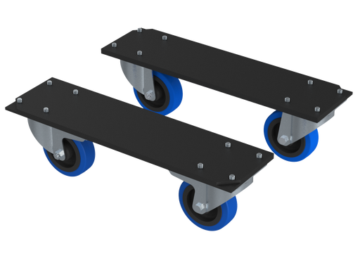 Santosom Kit 2 wheel Support + 4 Wheels 100mm (2 With Brake)