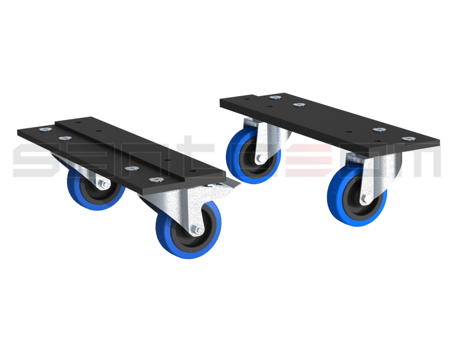 Santosom Accessory Kit 2 wheel Support + 4 Wheels 100mm (2 With Brake)