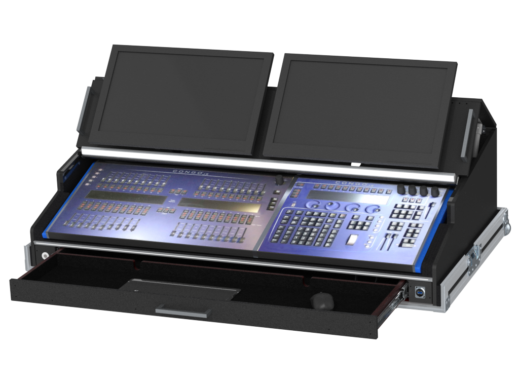 Santosom Lighting controller Flight Case PRO, ETC Congo Jr. + Master Playback Wing