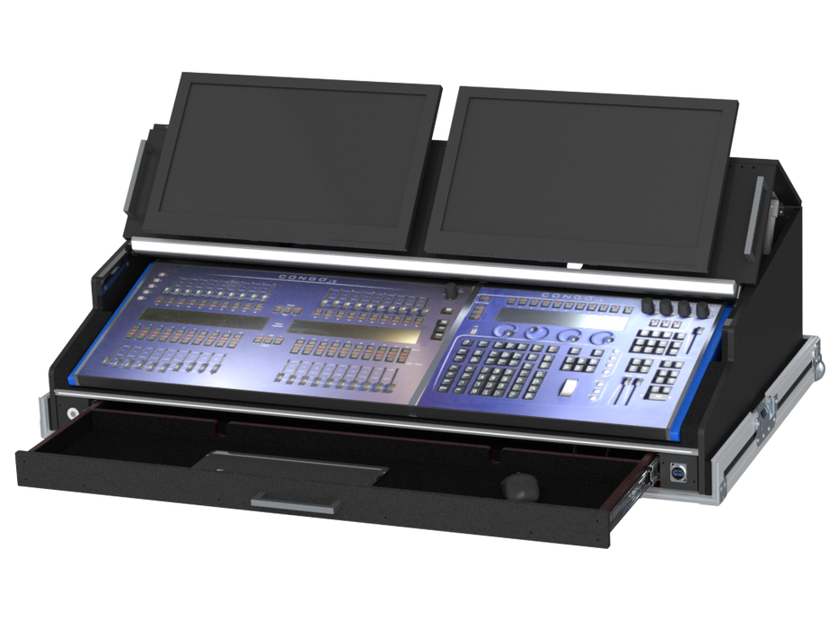 Santosom Lighting controller Flight Case PRO, ETC Congo Jr. + Master Playback Wing