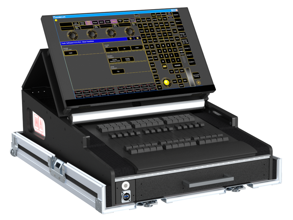 Santosom Lighting controller Flight case PRO-5, GrandMA2 OnPc Fader Wing