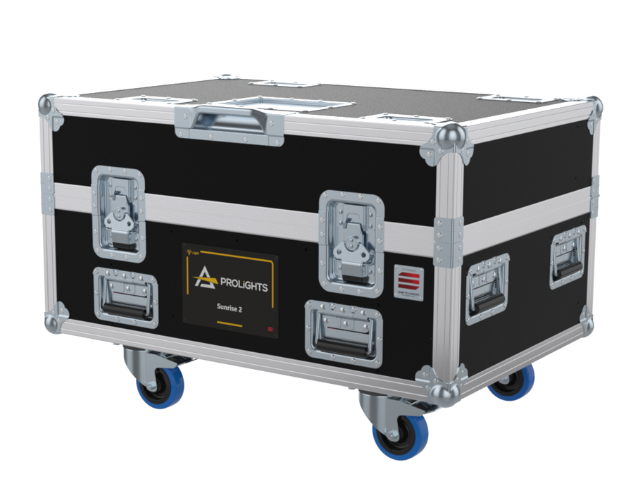 SANTOSOM Flight case PRO, 6x Prolights Sunrise 2 (clamps on)