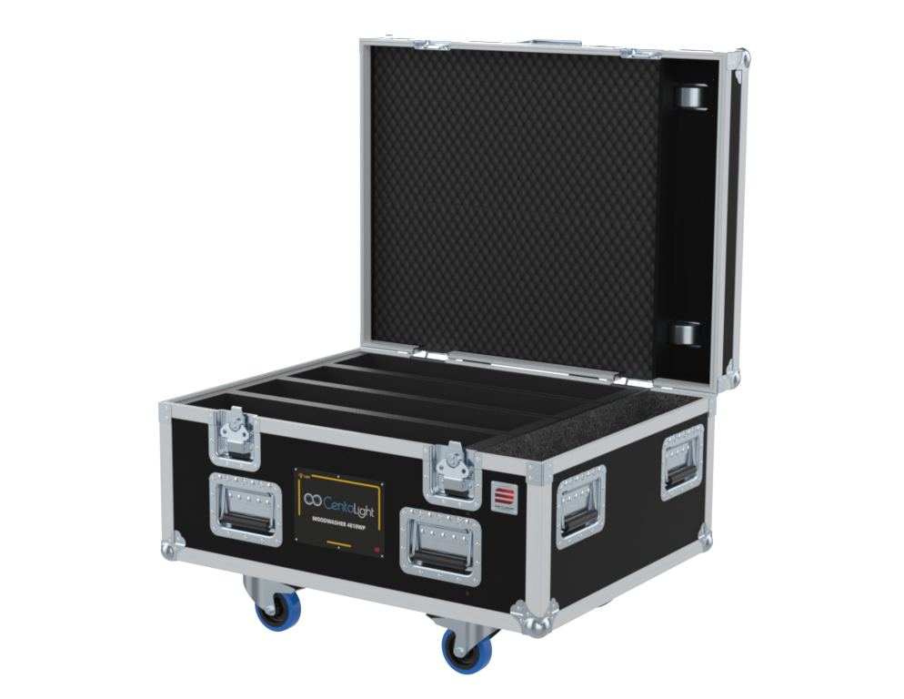 Santosom Projector Flight case PRO, 4x CentoLight MOODWASHER 4810WP