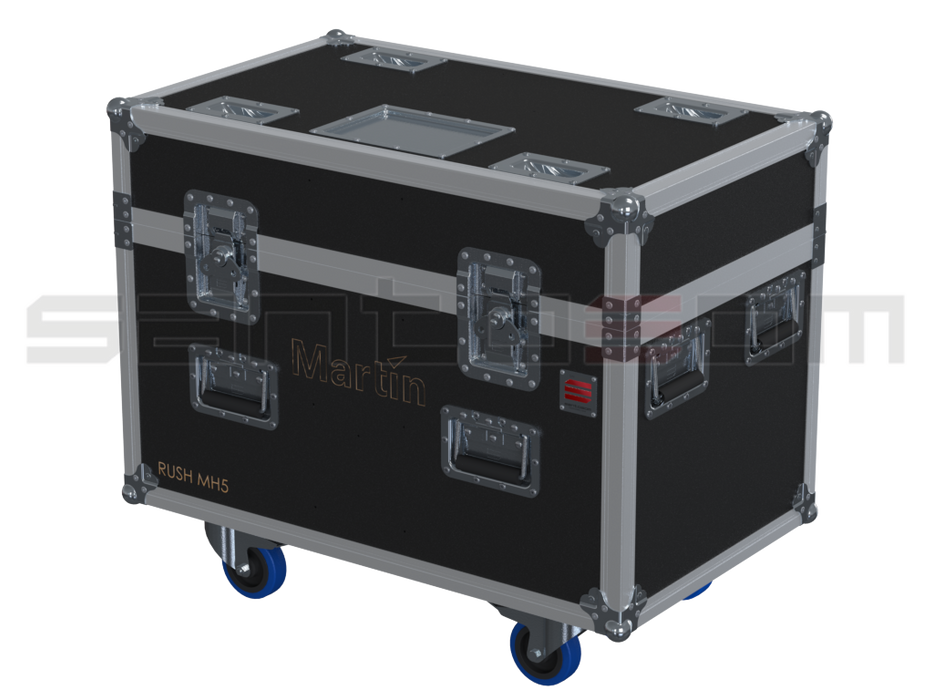 Santosom Moving Head Flight case PRO, 4x Martin Rush MH5, clamps on