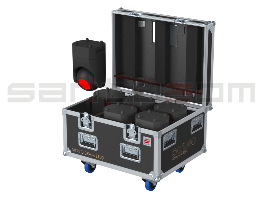 Santosom Moving Head Flight Case PRO, 6x Cameo Movo Beam Z100