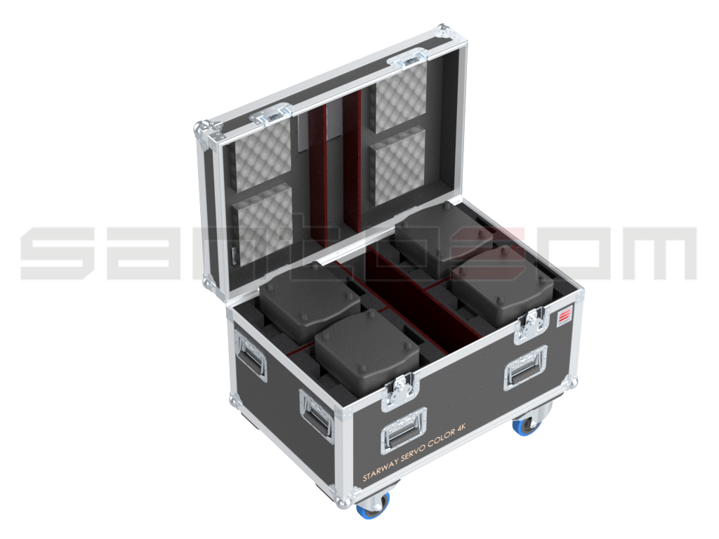 Santosom Moving Head Flight case, 4x Starway Servo Color 4K