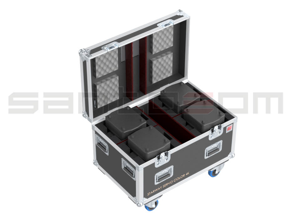 Santosom Moving Head Flight case, 4x Starway Servo Color 4K