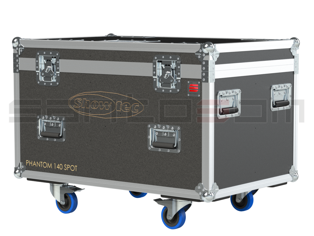 Santosom Moving Head Flight Case, 4x Showtec Phantom 140 Spot+Access.