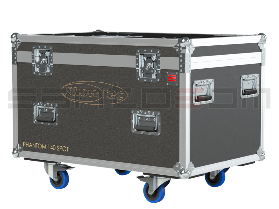 Santosom Moving Head Flight Case, 4x Showtec Phantom 140 Spot+Access.