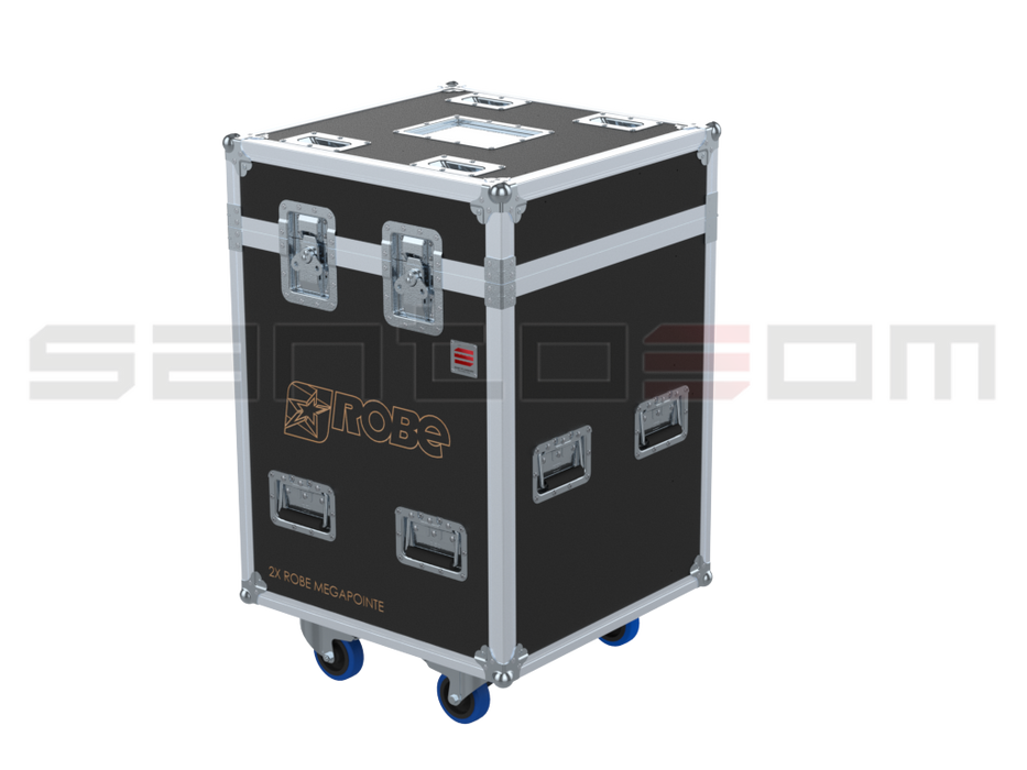 Santosom Moving Head Flight case PRO, 2x Robe MegaPointe (clamps on)