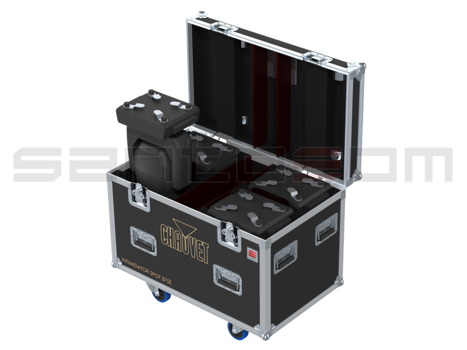 Santosom Moving Head Flight case PRO, 4x Chauvet Intimidator Spot 375Z IRC
