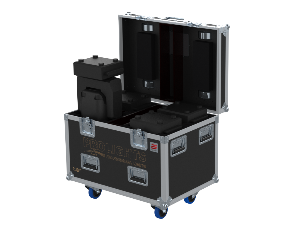 Santosom Moving Head Flight case PRO, 4x ProLights Ruby