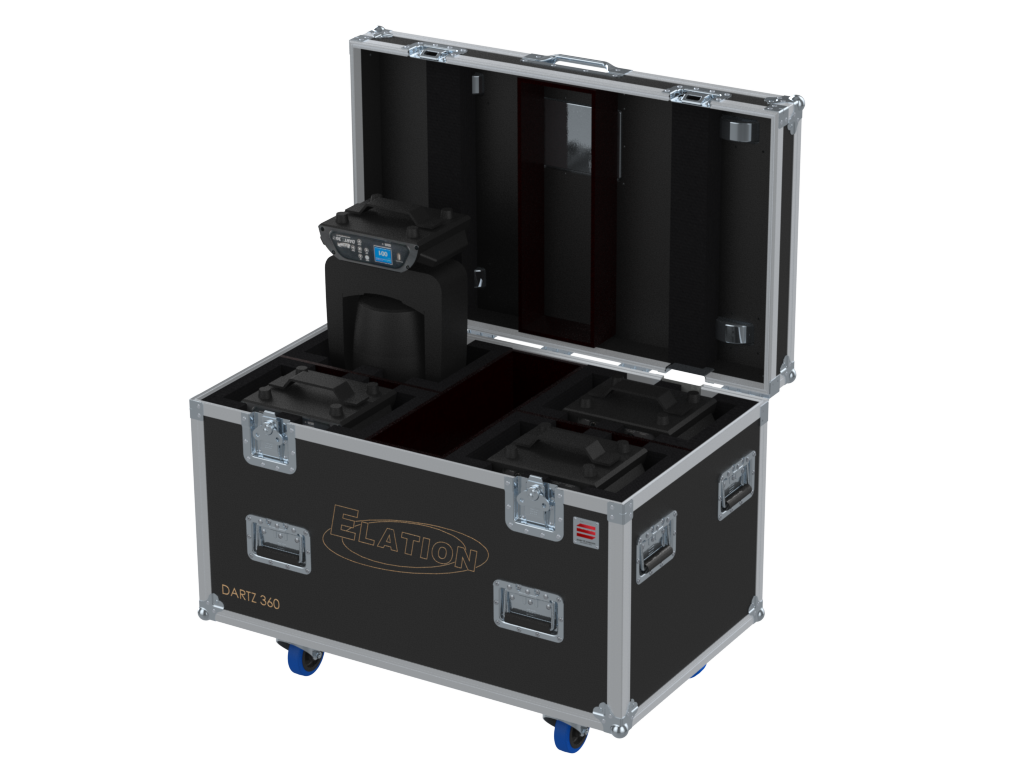 Santosom Moving Head Flight Case PRO, 4x Elation Dartz 360 + Access.