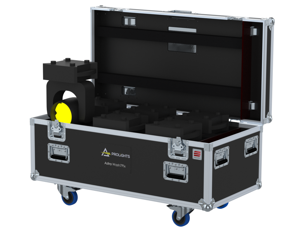SANTOSOM Moving Head Flight case PRO, 6x Prolights Astra Wash7Pix