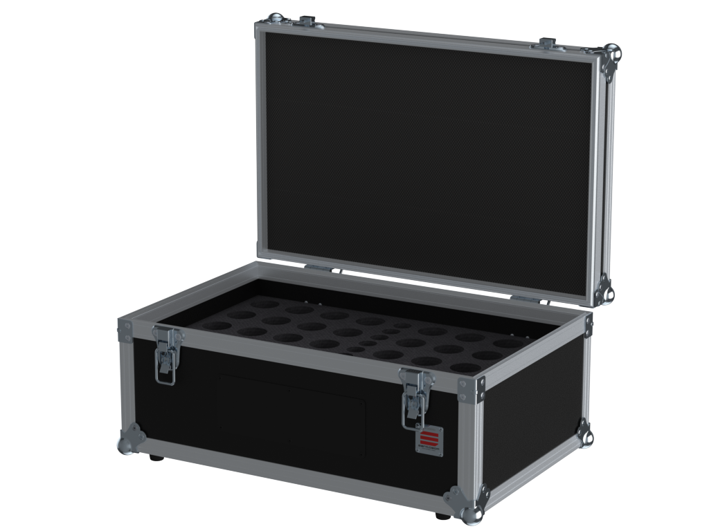 Santosom Microphone Flight Case, 39x Microphones + Access.