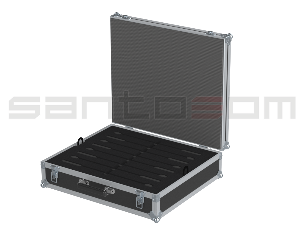Santosom MICROPHONE Flight case, 8x Shure MX418 + A412B (unmounted parts)