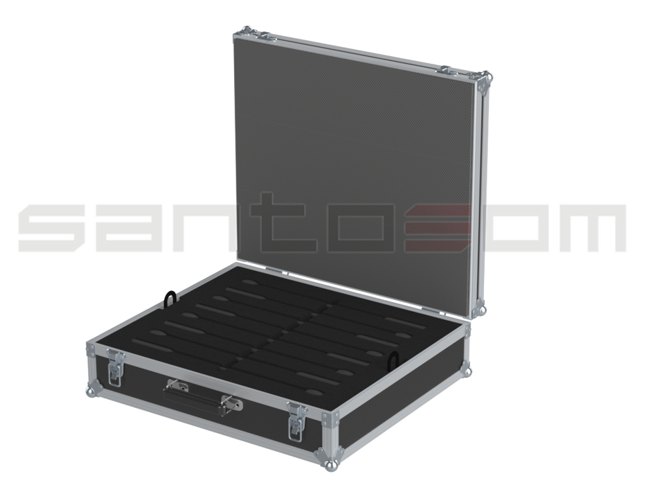 Santosom MICROPHONE Flight case, 8x Shure MX418 + A412B (unmounted parts)