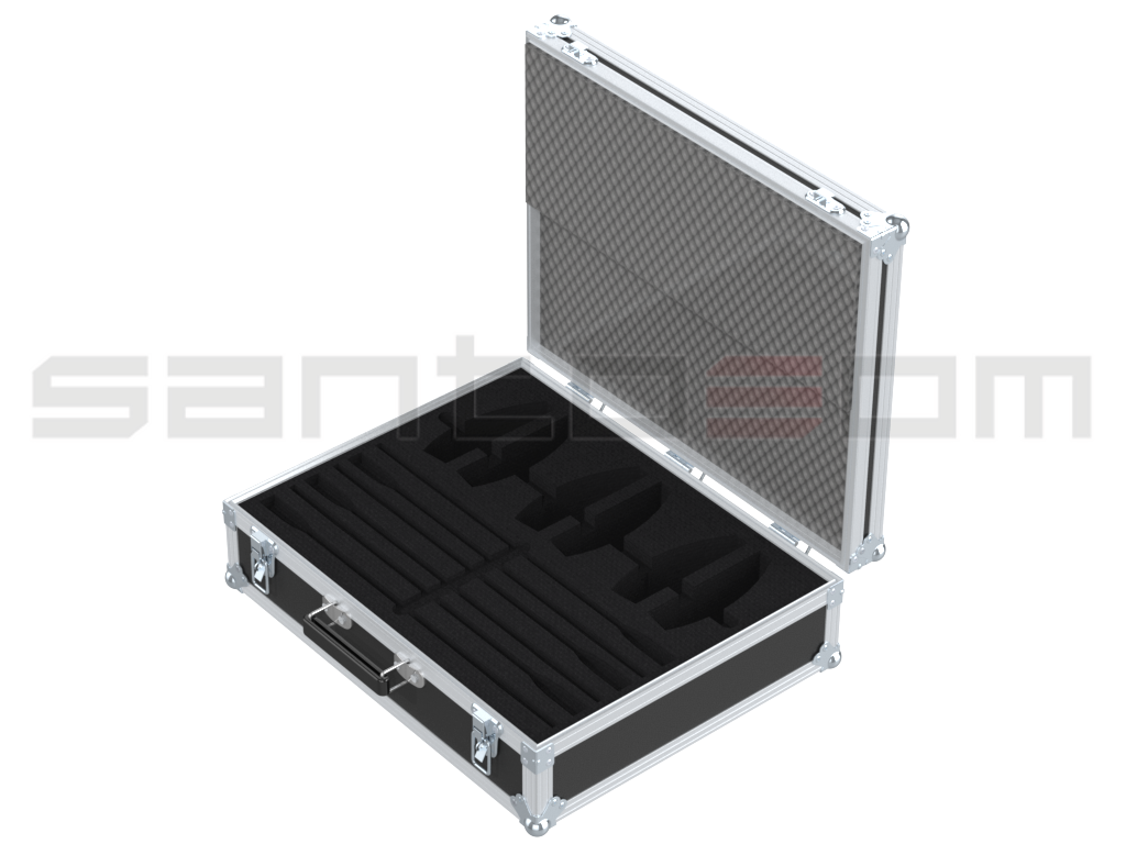 Santosom MICROPHONE Flight case, 6x Sennheiser MZH 3042 + ME 36 + MAT 133
