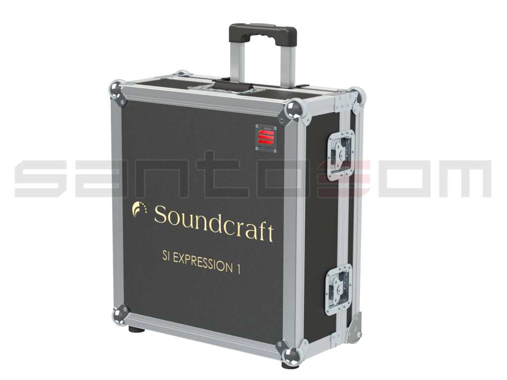 Santosom Mixer Flight case, Soundcraft Si Expression 1, Trolley