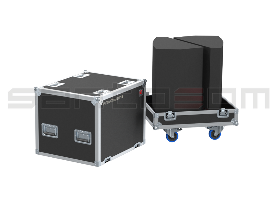 Santosom Monitor Flight case, 2x Tbox PRO Mon P15/A15