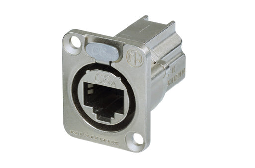 EtherCON D-shape CAT6A panel connector, Nickel housing