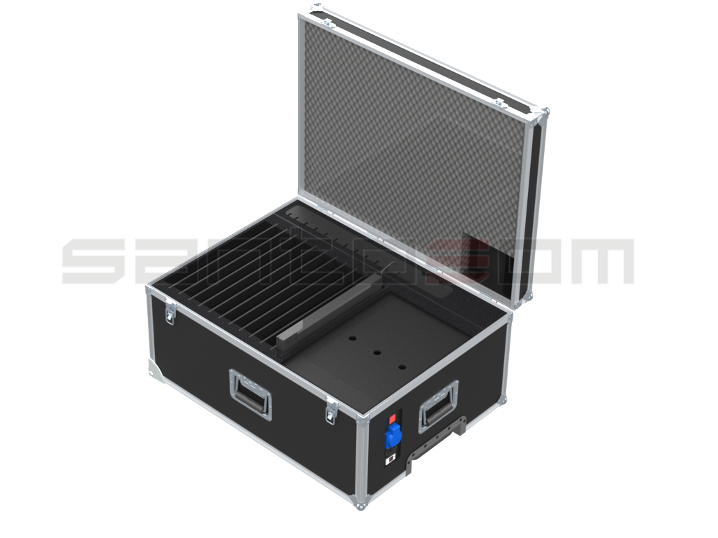Santosom Flight case, 12x tablets/PC (385x255x32) w/connections